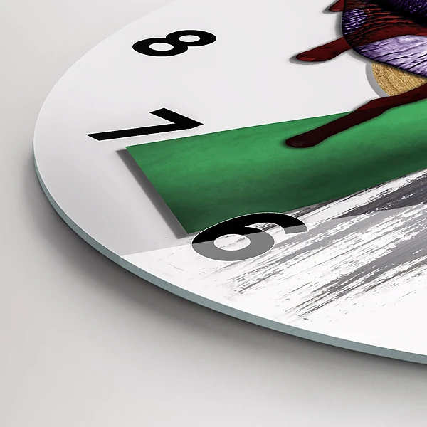 Wanduhr glas rund Surrealistische Collage
