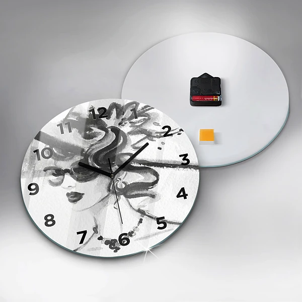 Wanduhr rund Modische Frau