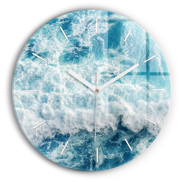 Wanduhr rund mit motiv Meereswellen