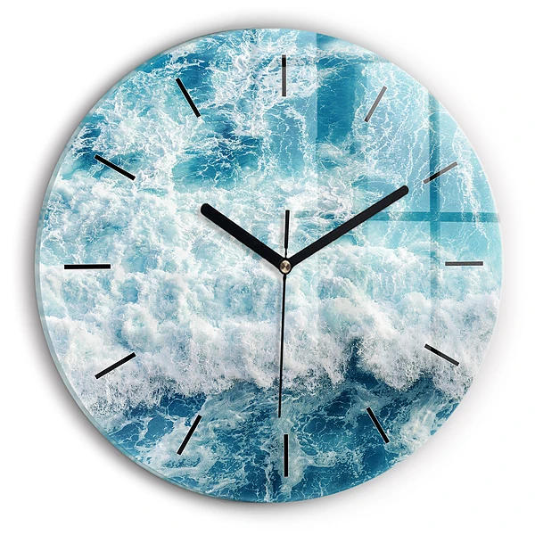 Wanduhr rund mit motiv Meereswellen
