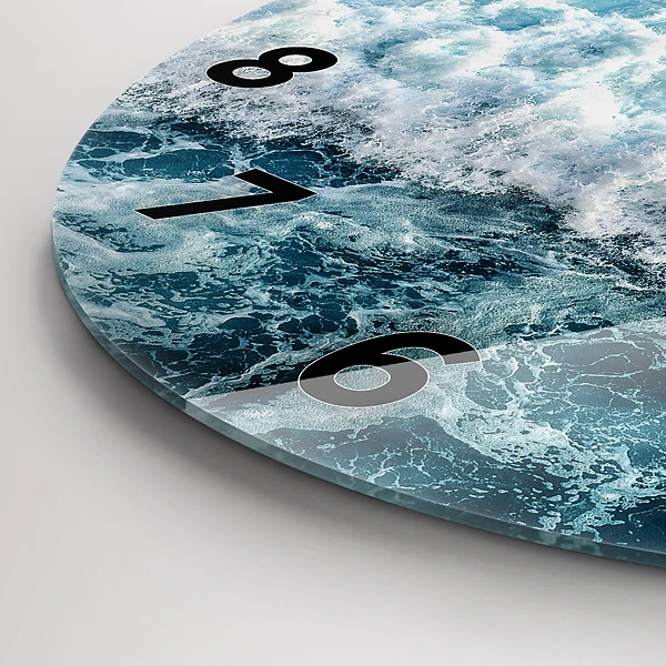 Wanduhr rund mit motiv Meereswellen