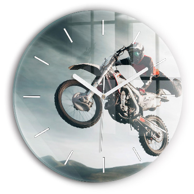 Wanduhr rund Motorrad im Adrenalin-Stil