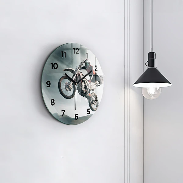 Wanduhr rund Motorrad im Adrenalin-Stil