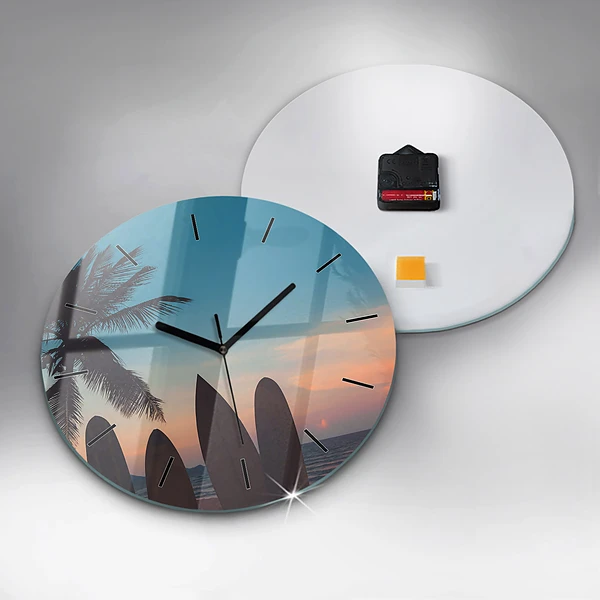 Wanduhr rund mit motiv Surfen am Strand
