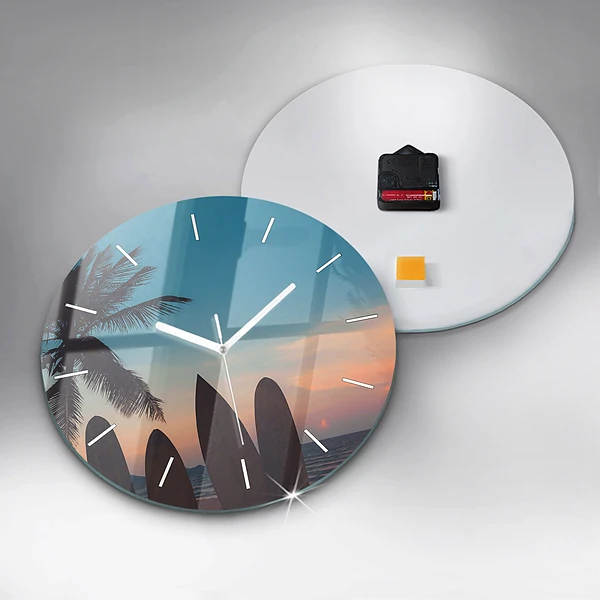 Wanduhr rund mit motiv Surfen am Strand