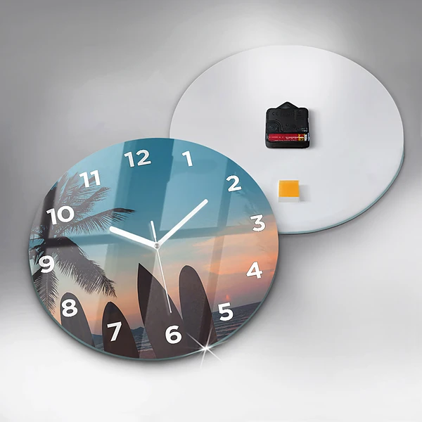 Wanduhr rund mit motiv Surfen am Strand