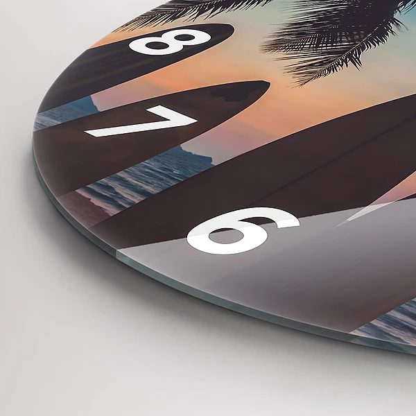 Wanduhr rund mit motiv Surfen am Strand