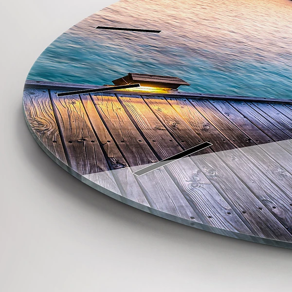 Wanduhr glas rund Sonnenuntergang auf den Malediven