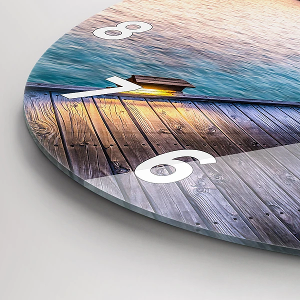 Wanduhr glas rund Sonnenuntergang auf den Malediven