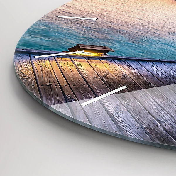 Wanduhr glas rund Sonnenuntergang auf den Malediven