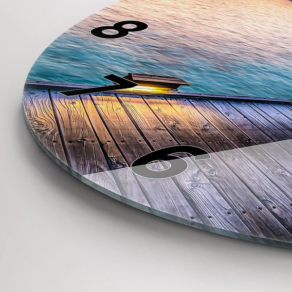 Wanduhr glas rund Sonnenuntergang auf den Malediven