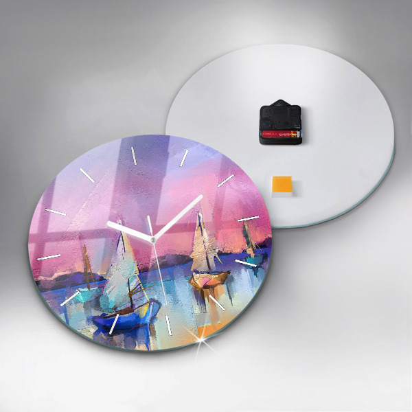 Wanduhr rund Meereslandschaft