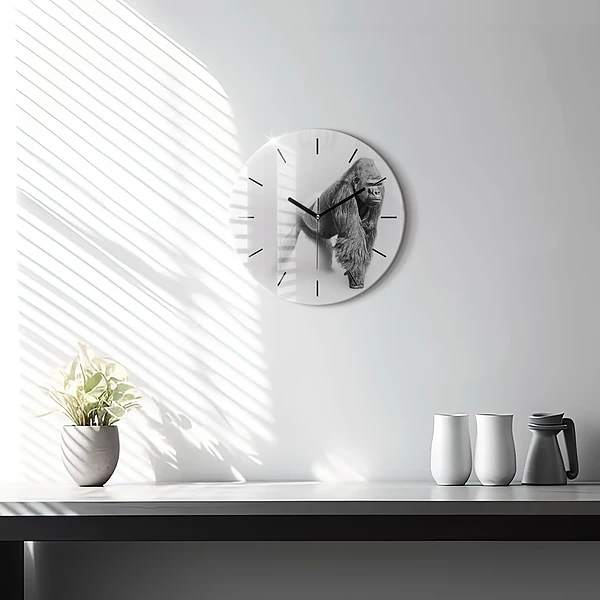 Wanduhr rund Tierische Kunstsammlung