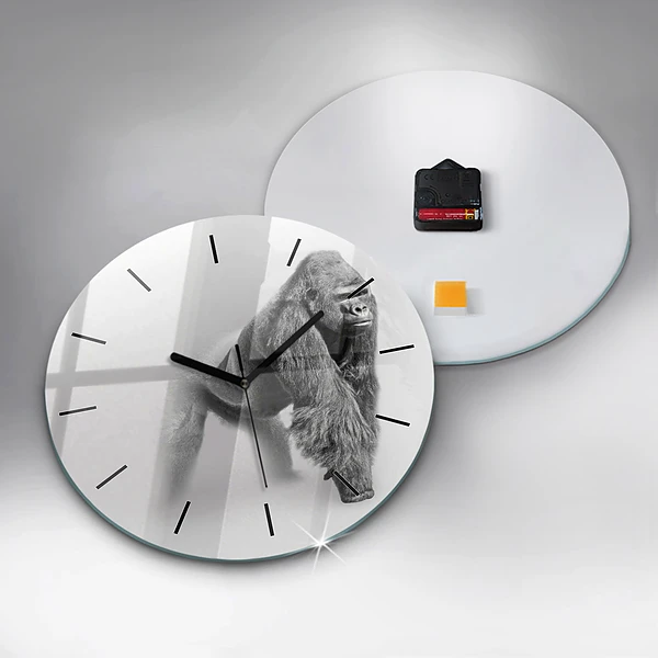 Wanduhr rund Tierische Kunstsammlung