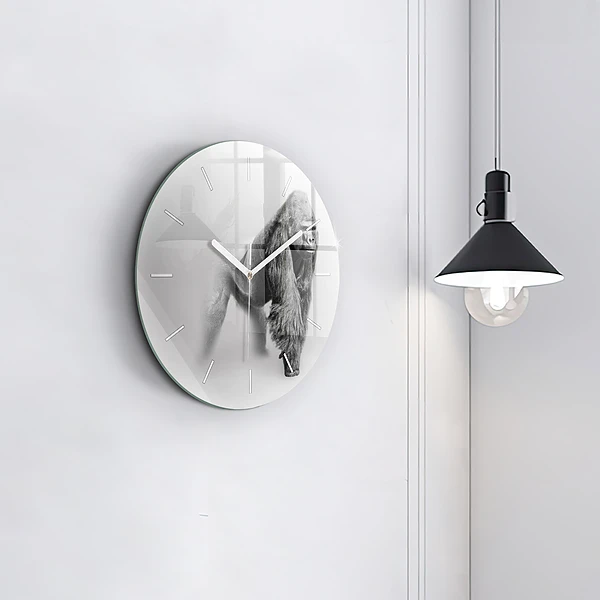 Wanduhr rund Tierische Kunstsammlung