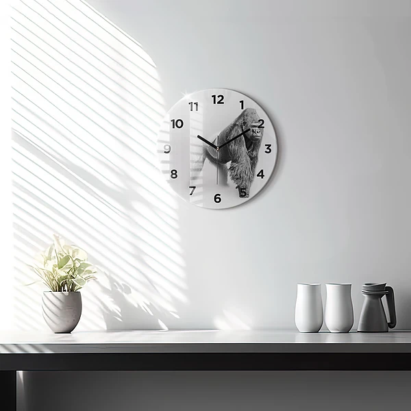 Wanduhr rund Tierische Kunstsammlung
