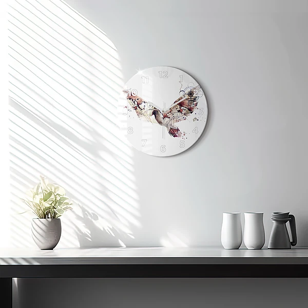 Wanduhr glas rund Abstrakte Ansicht