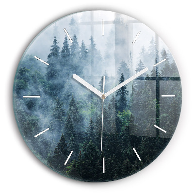 Wanduhr rund mit motiv Neblige Berglandschaft