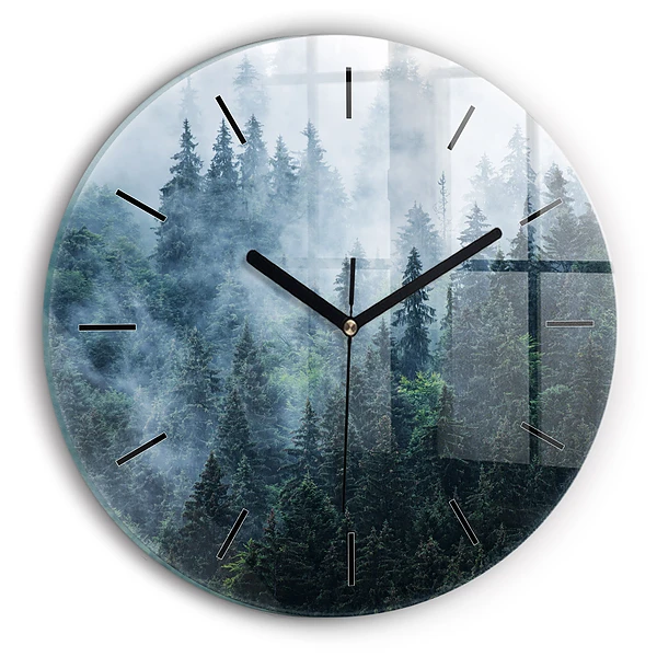 Wanduhr rund mit motiv Neblige Berglandschaft