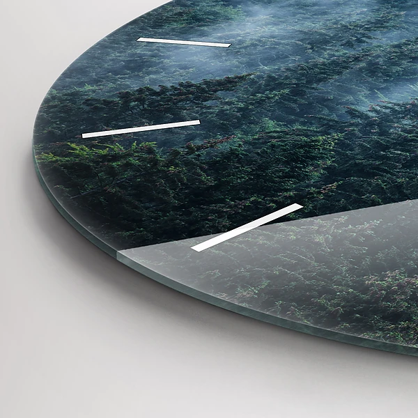 Wanduhr rund mit motiv Neblige Berglandschaft