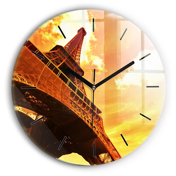 Wanduhr rund Eiffelturm in Paris