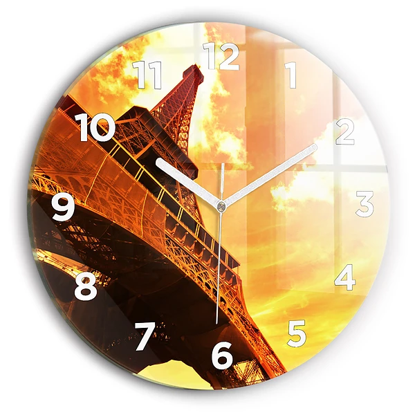 Wanduhr rund Eiffelturm in Paris