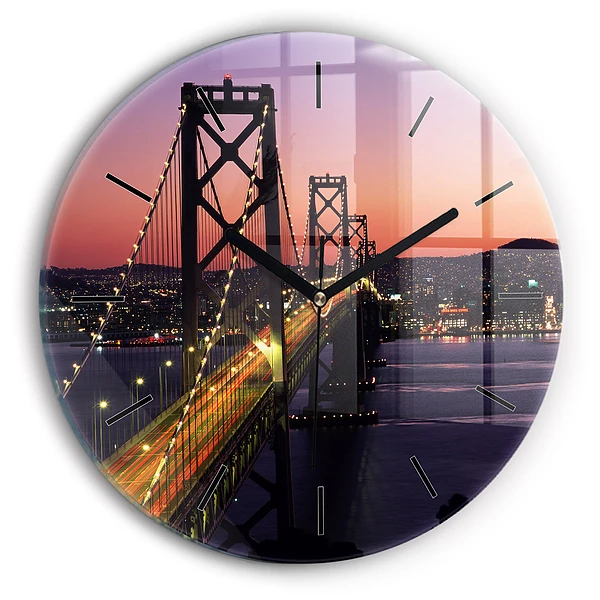 Wanduhr rund Sonnenuntergang in den USA