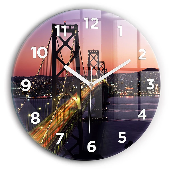 Wanduhr rund Sonnenuntergang in den USA