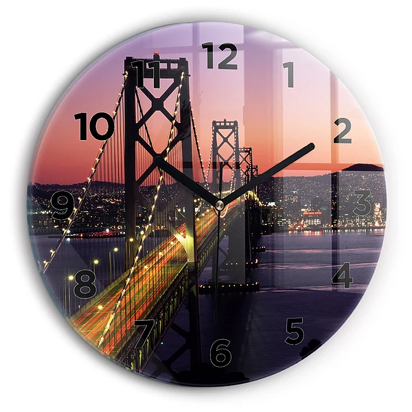 Wanduhr rund Sonnenuntergang in den USA