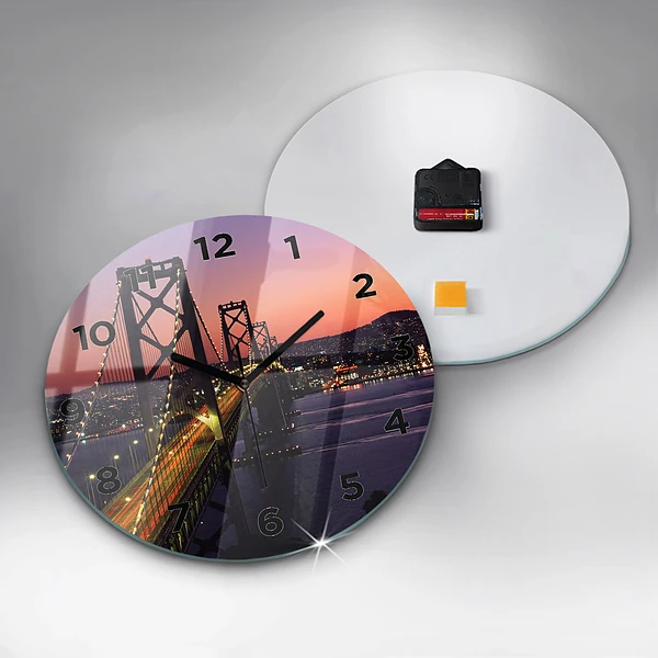 Wanduhr rund Sonnenuntergang in den USA
