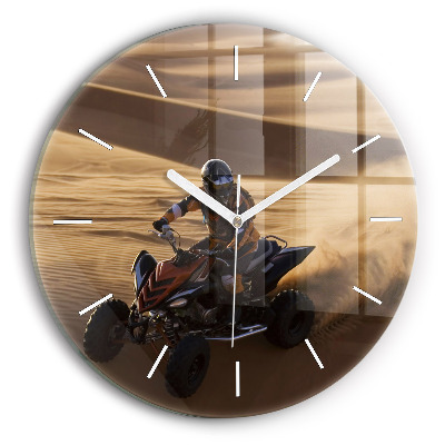Wanduhr rund mit motiv Quad in der Wüste