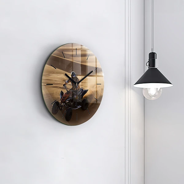 Wanduhr rund mit motiv Quad in der Wüste