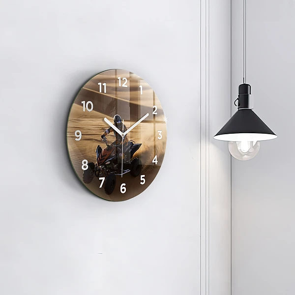 Wanduhr rund mit motiv Quad in der Wüste