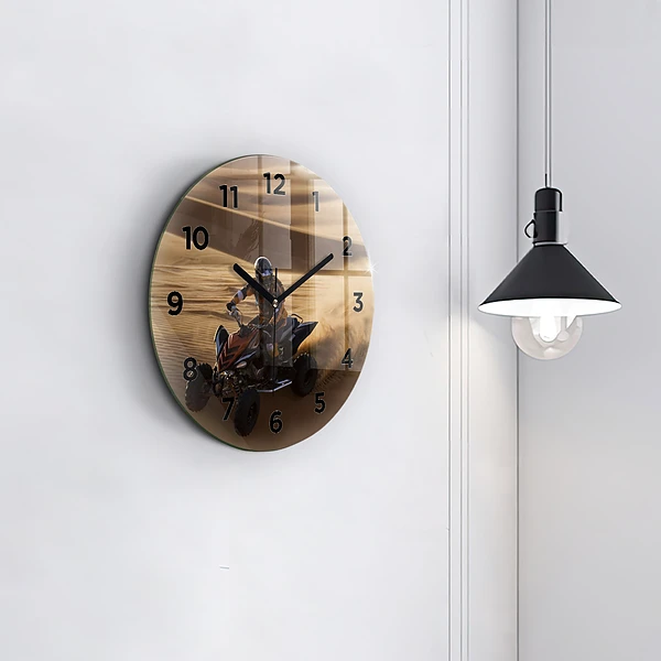 Wanduhr rund mit motiv Quad in der Wüste