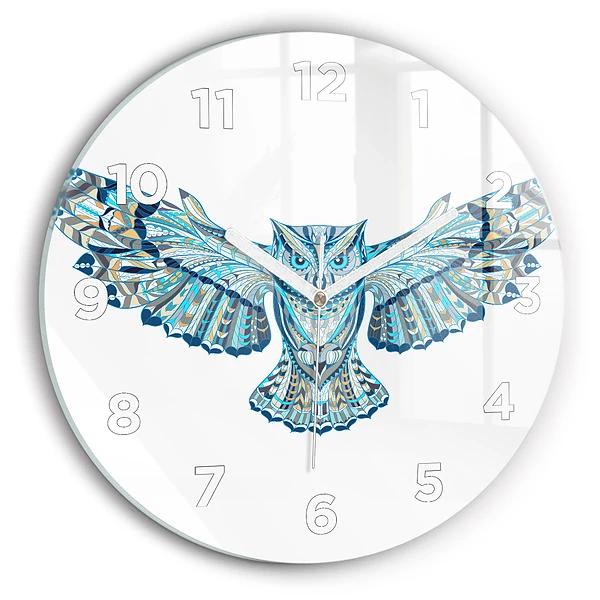 Wanduhr rund Eule im Flug