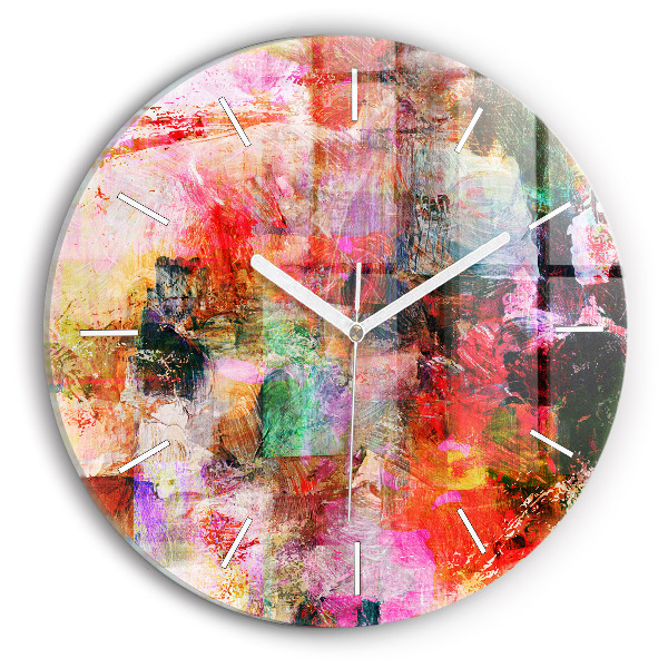 Wanduhr glas rund Abstrakte Komposition