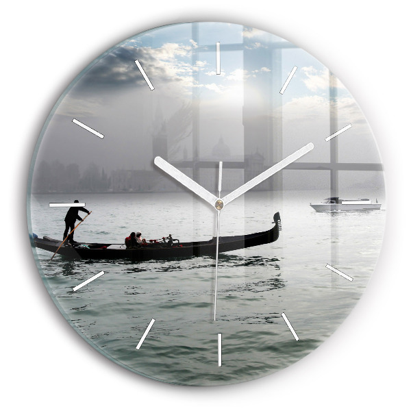 Wanduhr rund Venedig Gondel