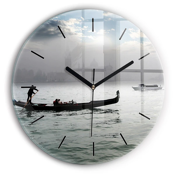 Wanduhr rund Venedig Gondel