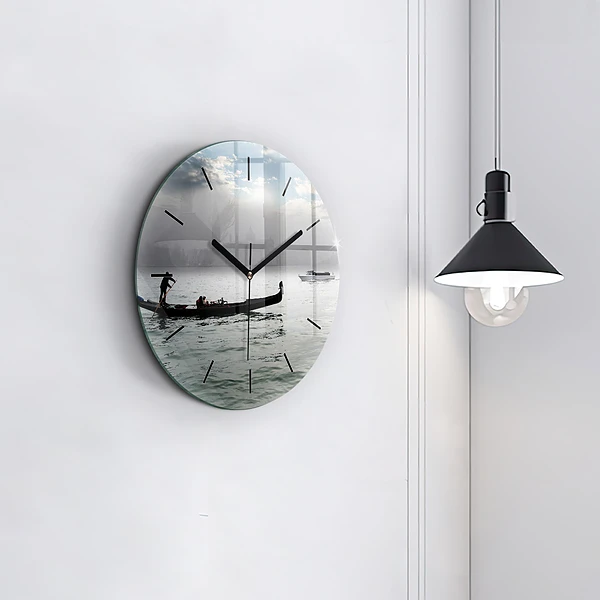 Wanduhr rund Venedig Gondel