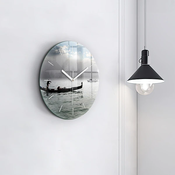 Wanduhr rund Venedig Gondel