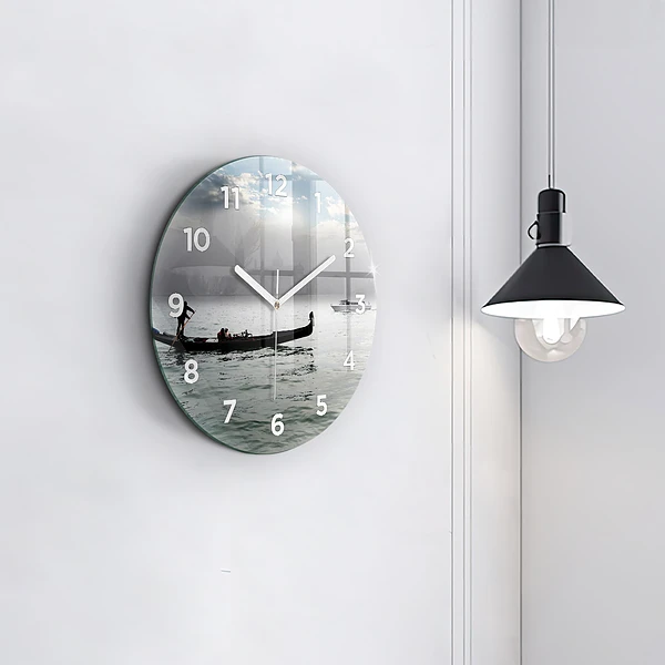 Wanduhr rund Venedig Gondel