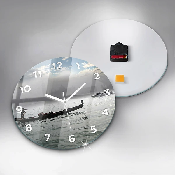 Wanduhr rund Venedig Gondel