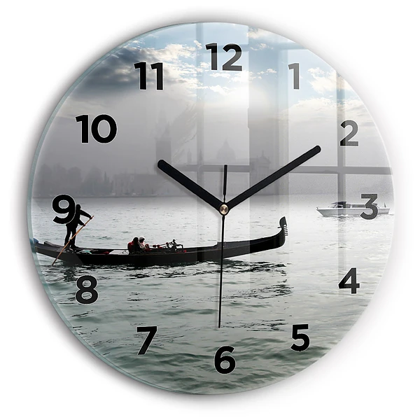 Wanduhr rund Venedig Gondel