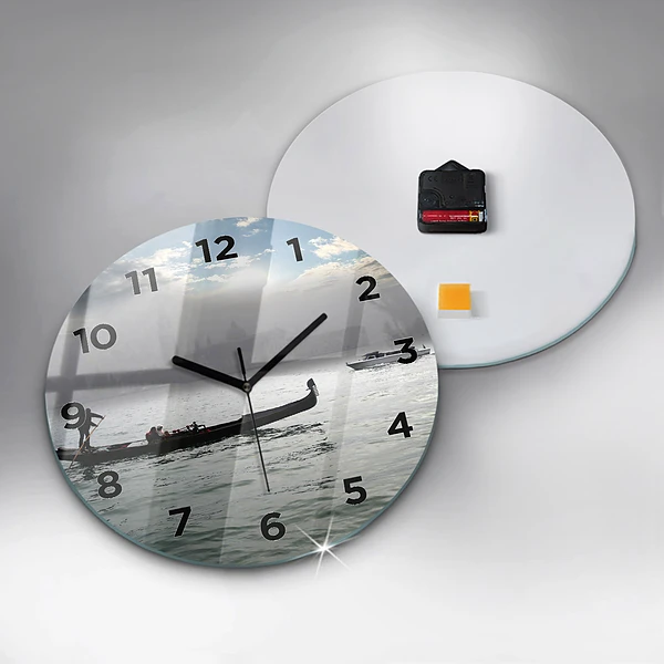 Wanduhr rund Venedig Gondel