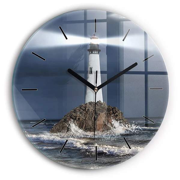 Wanduhr rund mit motiv Leuchtturm