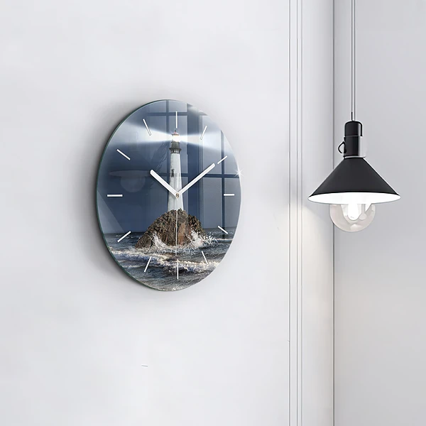 Wanduhr rund mit motiv Leuchtturm
