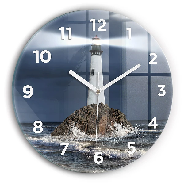 Wanduhr rund mit motiv Leuchtturm