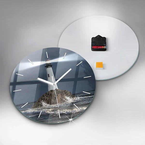 Wanduhr rund mit motiv Leuchtturm