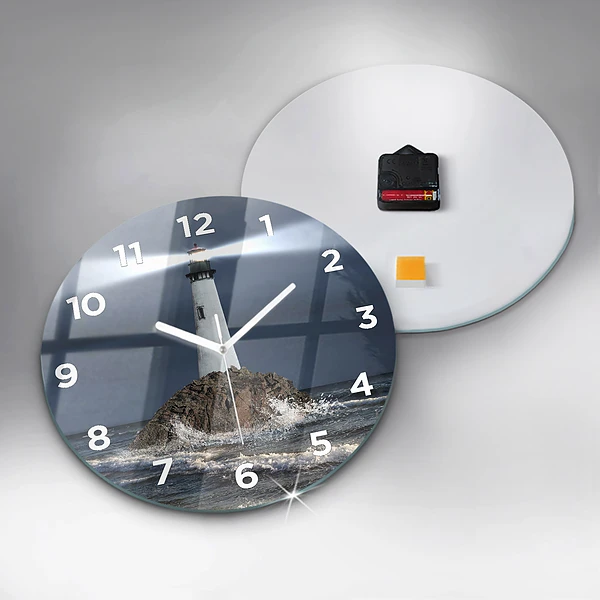 Wanduhr rund mit motiv Leuchtturm