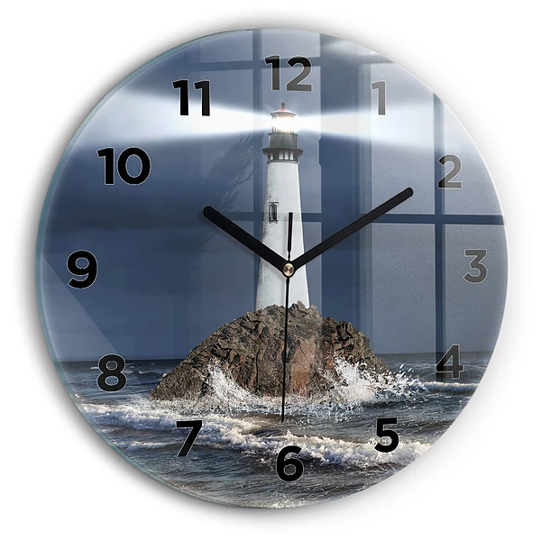 Wanduhr rund mit motiv Leuchtturm